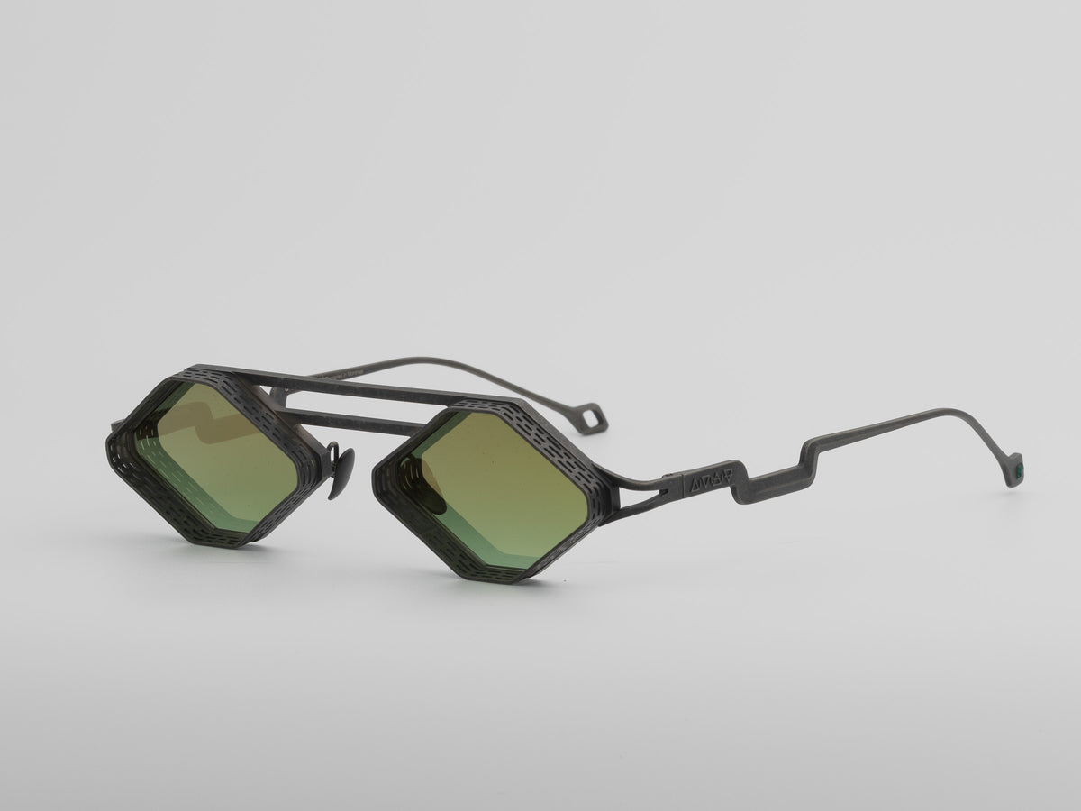 Auryon — Brushed Silver / Money Green